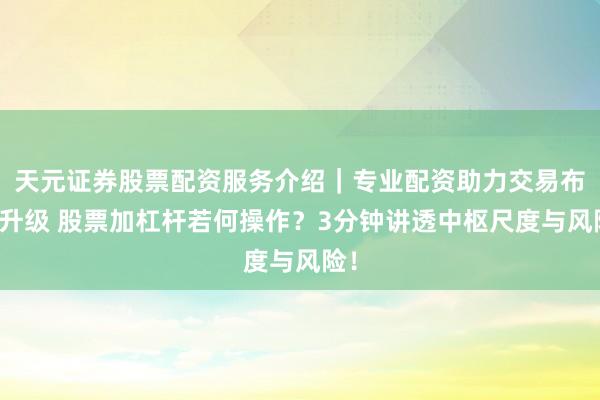 天元证券股票配资服务介绍｜专业配资助力交易布局升级 股票加杠杆若何操作？3分钟讲透中枢尺度与风险！