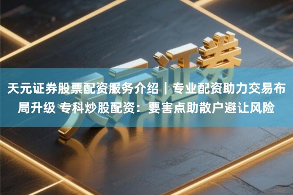 天元证券股票配资服务介绍｜专业配资助力交易布局升级 专科炒股配资：要害点助散户避让风险