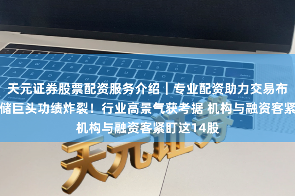 天元证券股票配资服务介绍｜专业配资助力交易布局升级 存储巨头功绩炸裂！行业高景气获考据 机构与融资客紧盯这14股