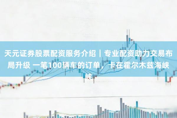 天元证券股票配资服务介绍｜专业配资助力交易布局升级 一笔100辆车的订单，卡在霍尔木兹海峡
