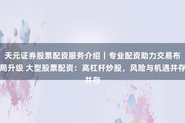 天元证券股票配资服务介绍｜专业配资助力交易布局升级 大型股票配资：高杠杆炒股，风险与机遇并存