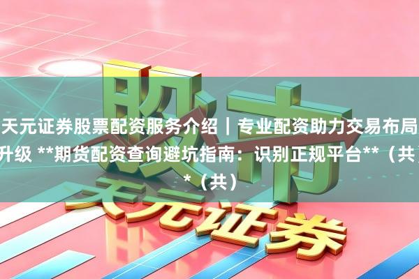 天元证券股票配资服务介绍｜专业配资助力交易布局升级 **期货配资查询避坑指南：识别正规平台**（共）