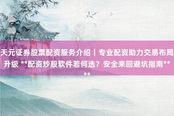 天元证券股票配资服务介绍｜专业配资助力交易布局升级 **配资炒股软件若何选？安全来回避坑指南**